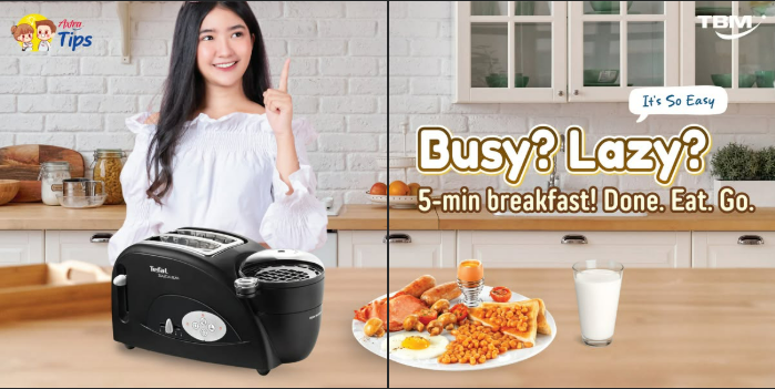Tired of stressing over breakfast every morning? Don’t worry, the #Tefal2_in_1BreakfastToaster is here to save your snooze time